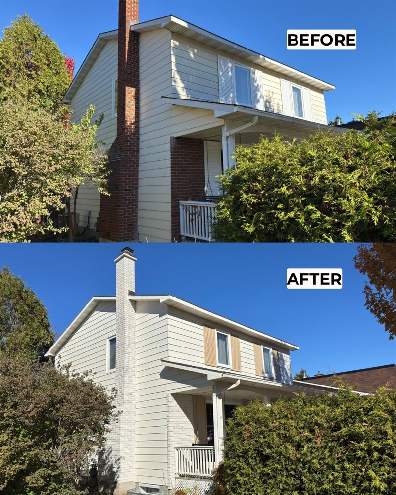 Before and after: exterior siding repainted